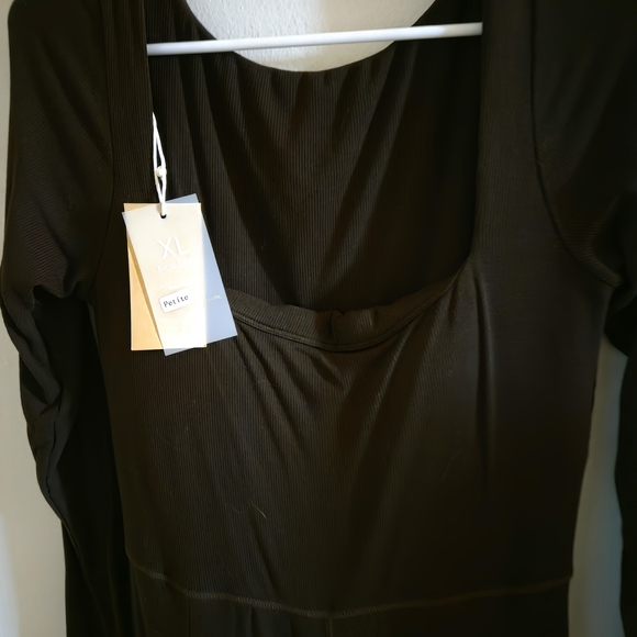 Go With The Flow Long Sleeve Jumpsuit BROWN 1X - Picture 2 of 6